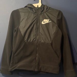 Nike Kids Small Full Zip Black Hooded Jacket Fleece Boys or Girls